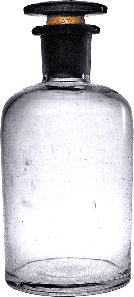 Translucent Glass Bottle Png Pic (black, white)