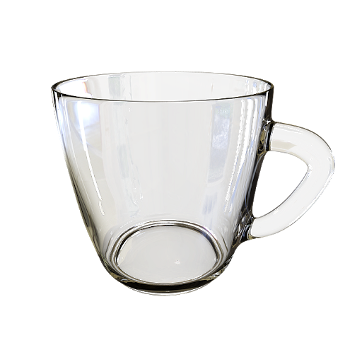 Translucent Glass Cup Png Image (black, white)