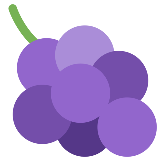 Grapes Fruit Emoj Symbol Food Free Png Icon (plum, black, indigo, gray)