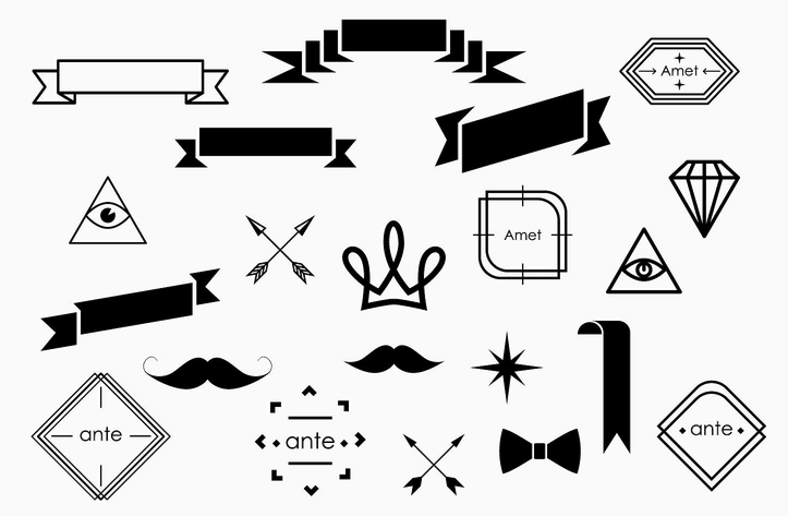 Graphic Elements Png Image (black, white, lavender)