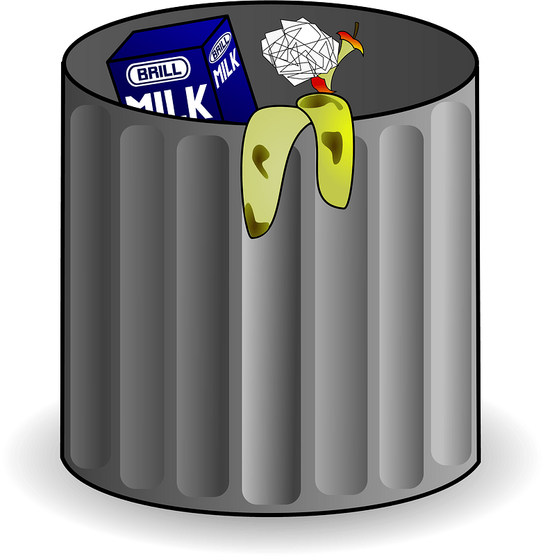 Trash Garbage Can Vector Png Clipart (indigo, gray, black)