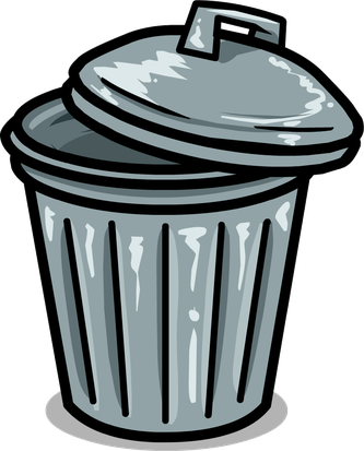 Trash Garbage Can Vector Transparent Background (silver, gray, black)