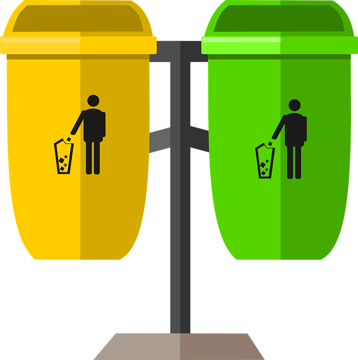 Trash Garbage Can Vector Transparent Png (black, olive, gold, indigo, orange)