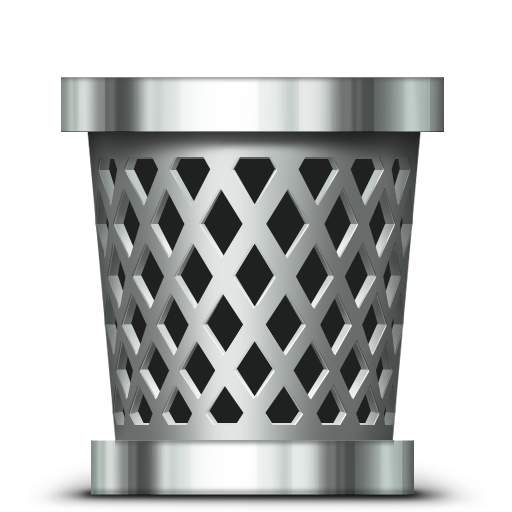 Trash Silver Bin Png Image (black, white)