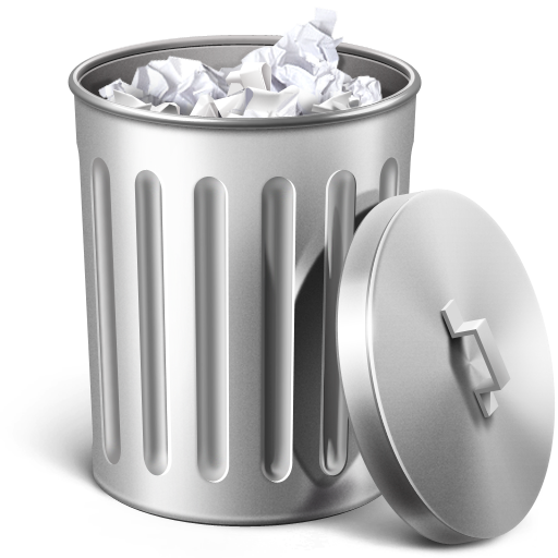 Trash Silver Bin Png Pic (black, gray, silver, white)