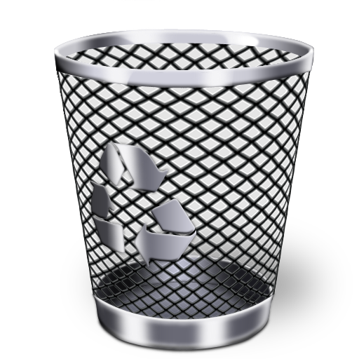 Trash Silver Bin Transparent Background (black, white)