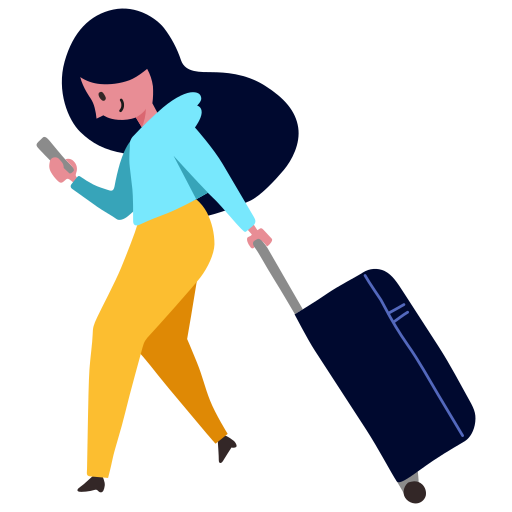 Traveling Woman Travel Bag Icon Free Transparent Png Icon Download (orange, chocolate, black, mint)