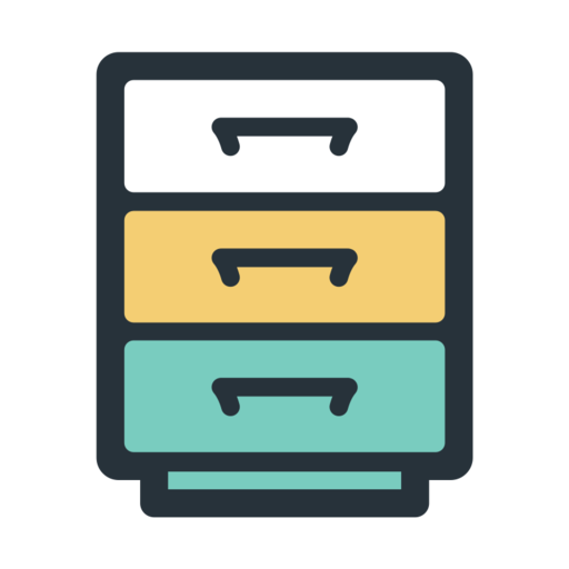 Drawer Free Png Icon Download (silver, white, salmon, black)