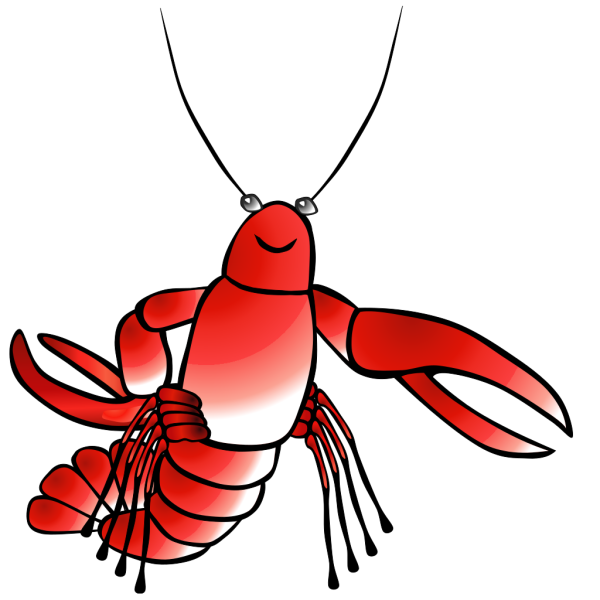 Crawfish Vector Png Transparent (black, white, red)