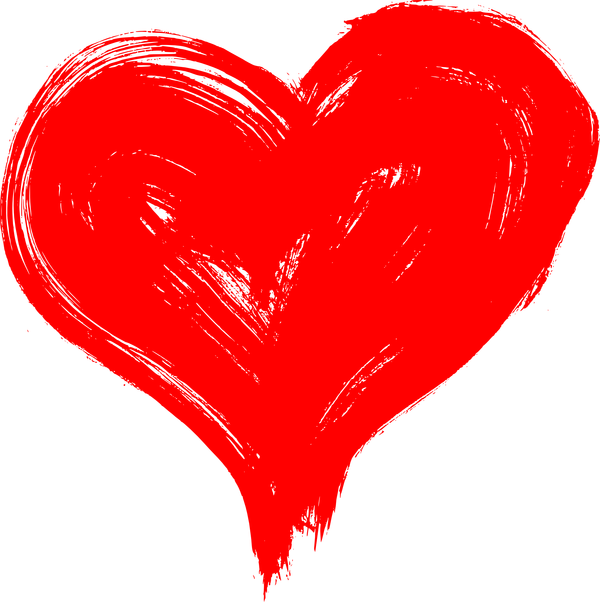 Drawn Heart Png Cutout (red, white)