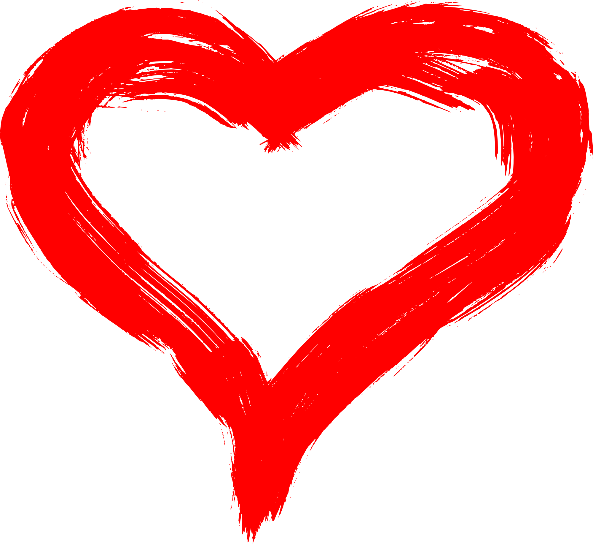 Drawn Heart Png Photo (red, white)