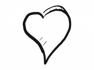 Drawn Heart Png Pic 300X225 (black)