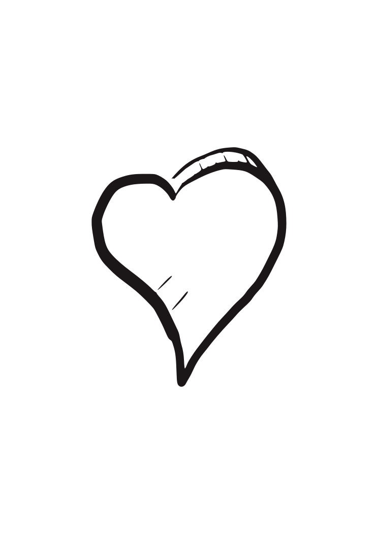 Drawn Heart Png Pic (black)