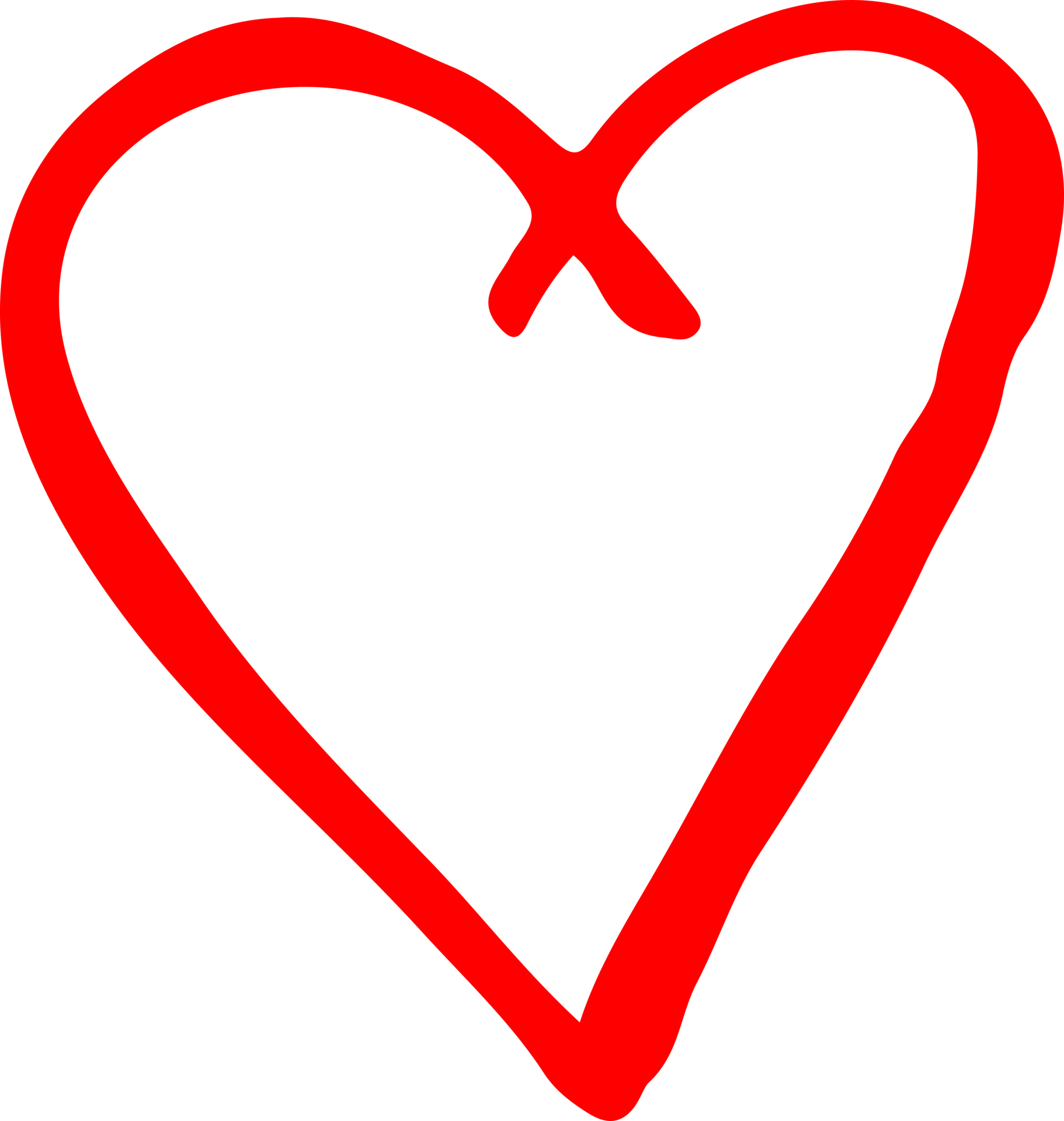 Drawn Heart Transparent (black, red)