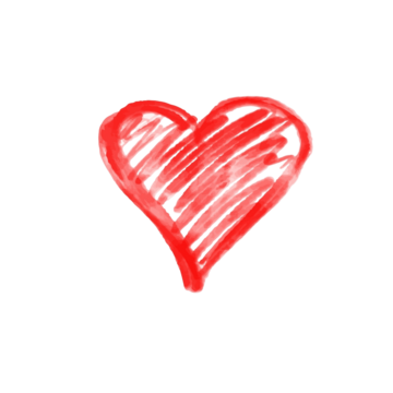 Drawn Heart (chocolate, black, salmon, red)