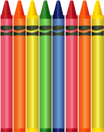 Crayon Png Cutout (chocolate, orange, yellow, black, salmon)