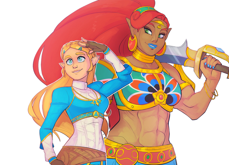 Urbosa Transparent Background (black, salmon, chocolate)