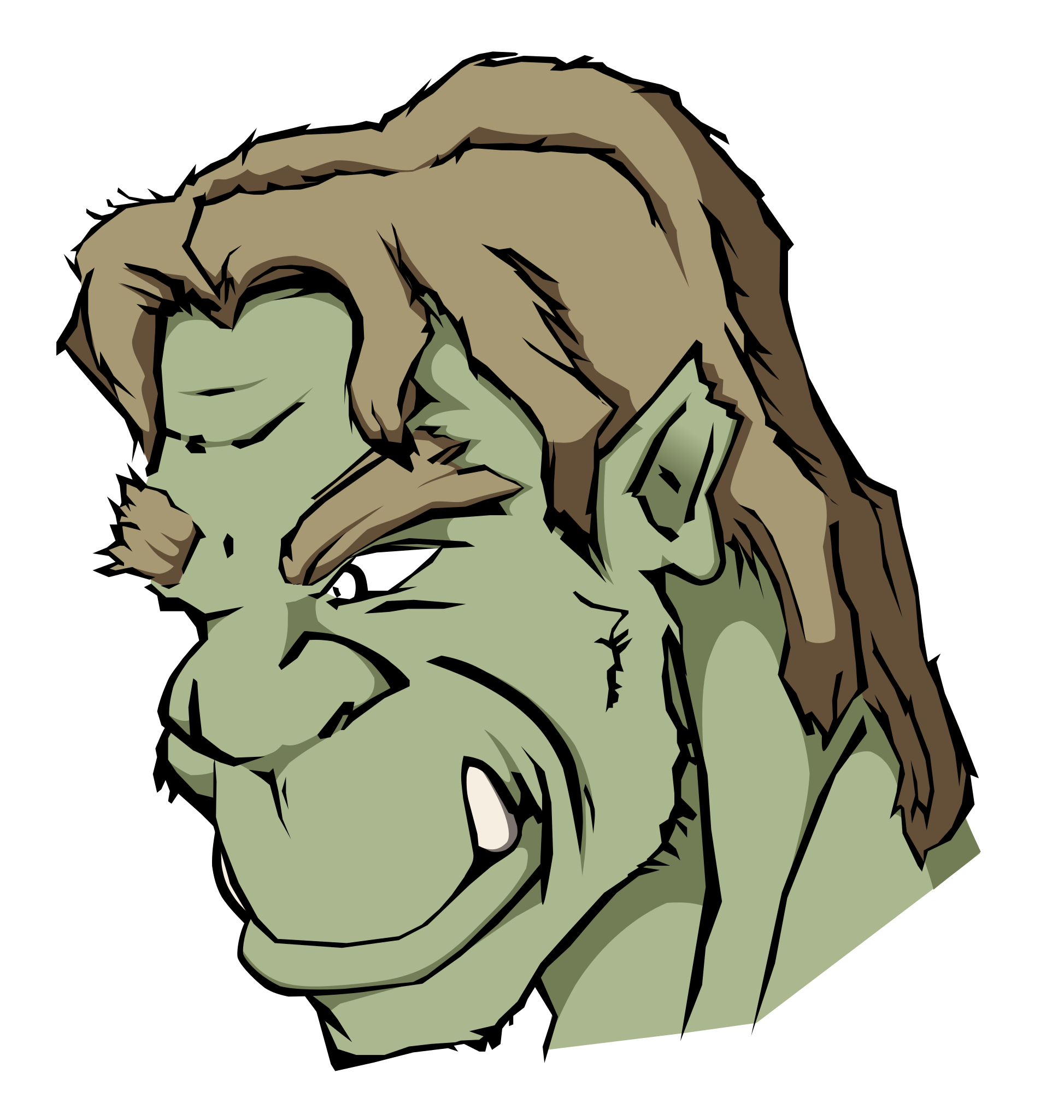 Orc Monster Png Clipart (black, gray, silver)