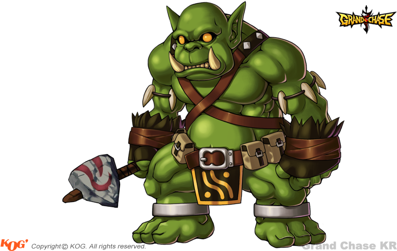 Orc Png File (black, olive)