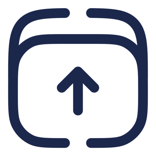 Archive Up Minimlistic Free Png Icon Download (navy, black)