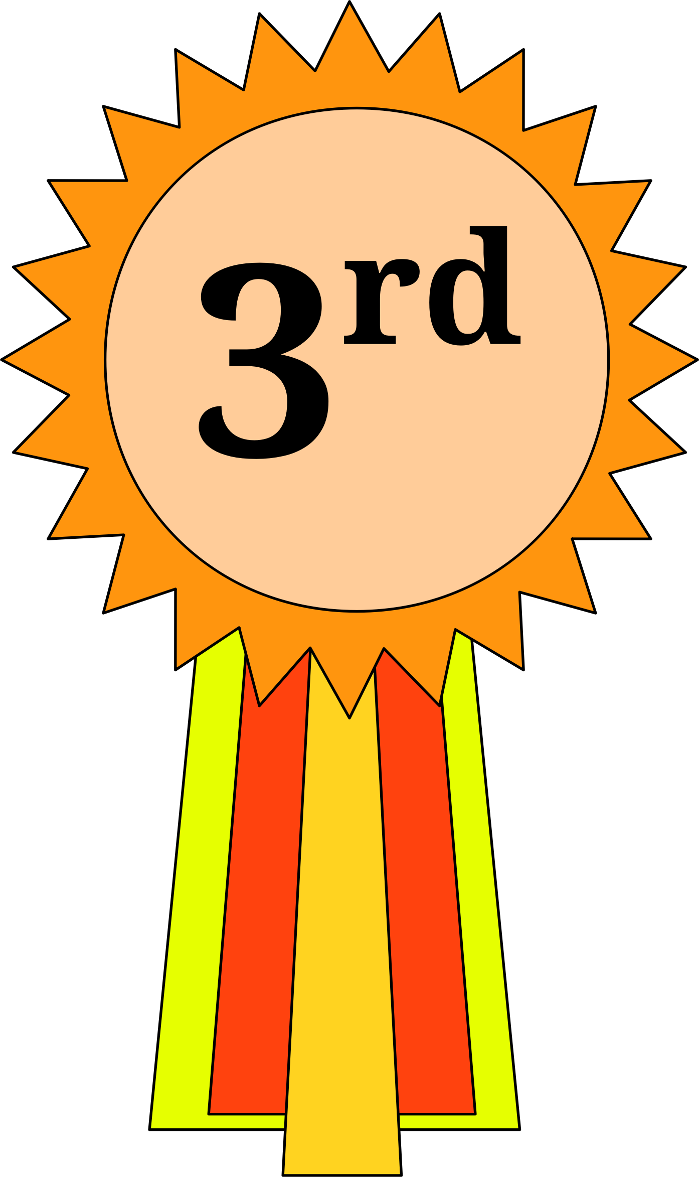 3Rd Place Ribbon Png Hd (black, gold, pink, orange, chocolate)