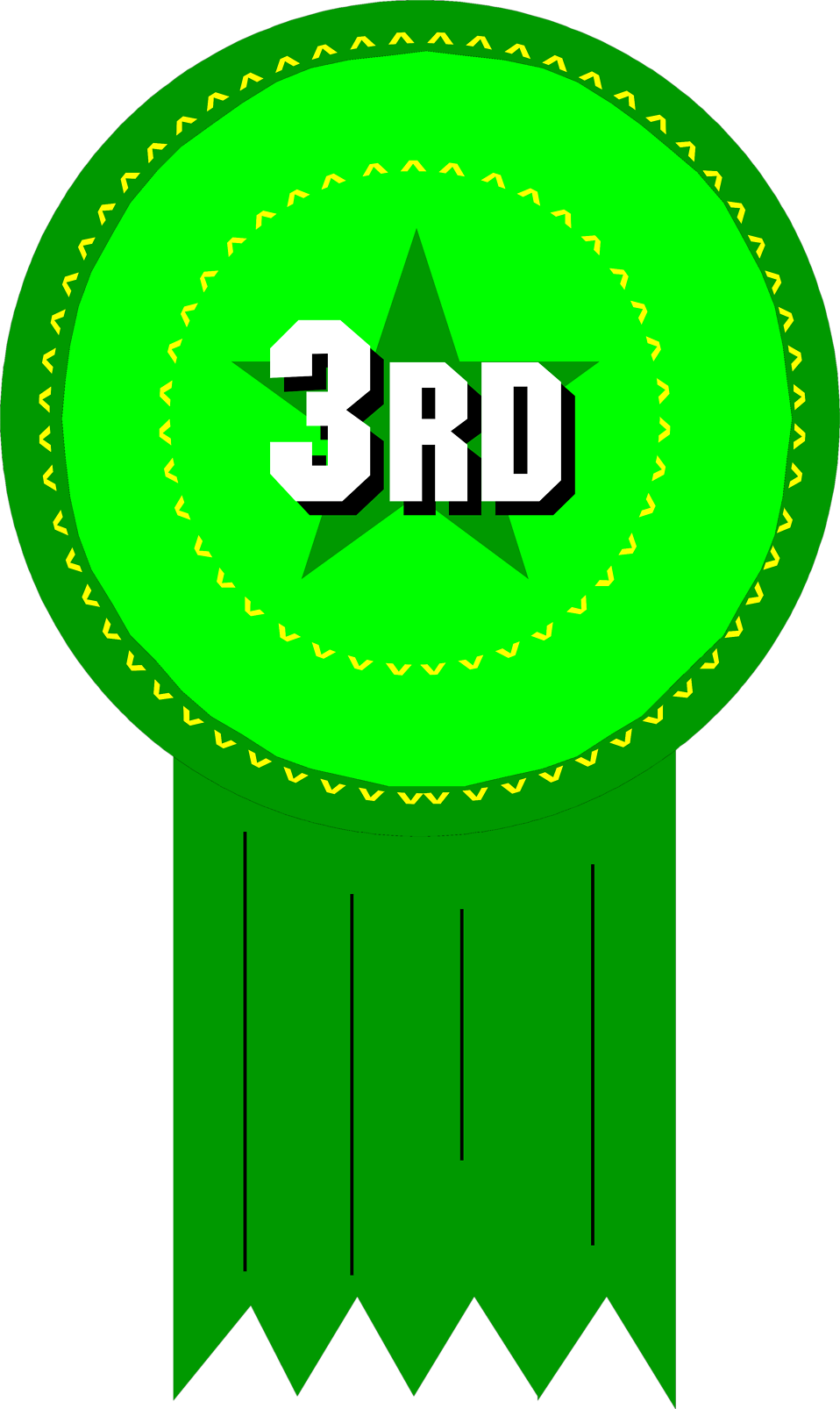 3Rd Place Ribbon Png Photo (white, green, lime, black)