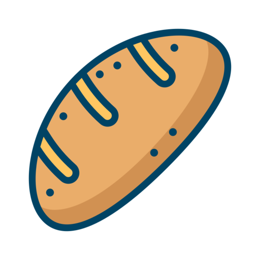 Bread Free Png Icon Download (salmon, navy, black, teal)