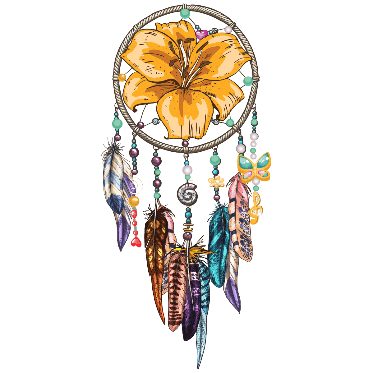 Dreamcatcher Png Isolated Image (white)