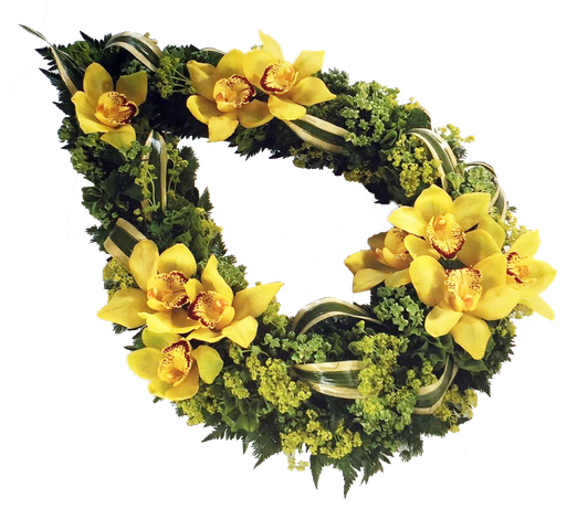 Wreath Funeral Flowers Png File (black)