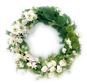 Wreath Funeral Flowers Transparent Background (white, black)