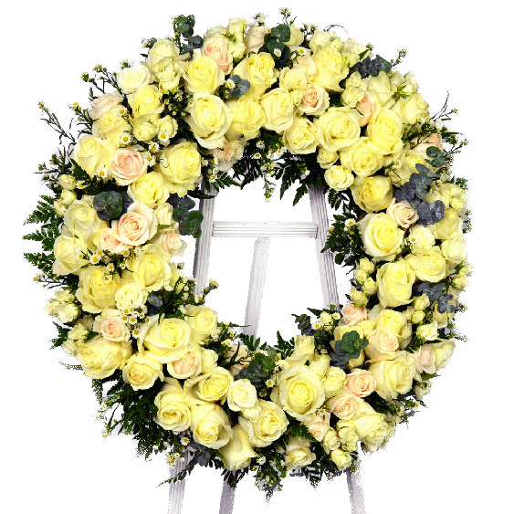 Wreath Funeral Flowers Transparent Png (white, black)