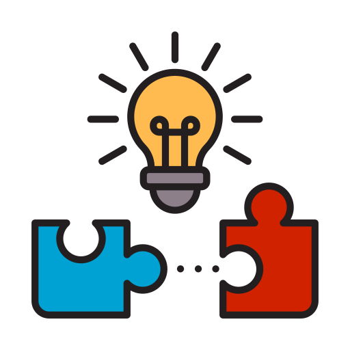 Creative Idea Solution Bulb Concept Strategy Thinking Marketing Puzzle Icon Free Png Icon Download (teal, red, salmon, black)