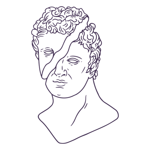 Greek Bust Sculpture Background Png (indigo, black)