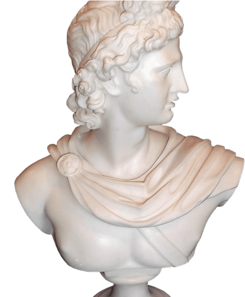 Greek Bust Sculpture Png Image File (black, lavender, silver)