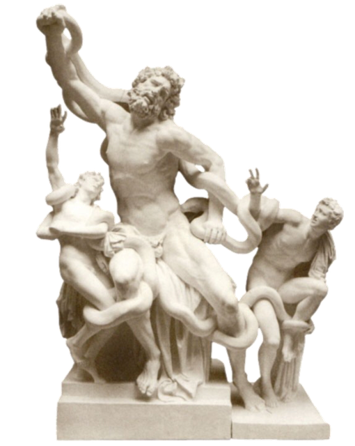 Greek Sculpture Art Png File (black, silver)