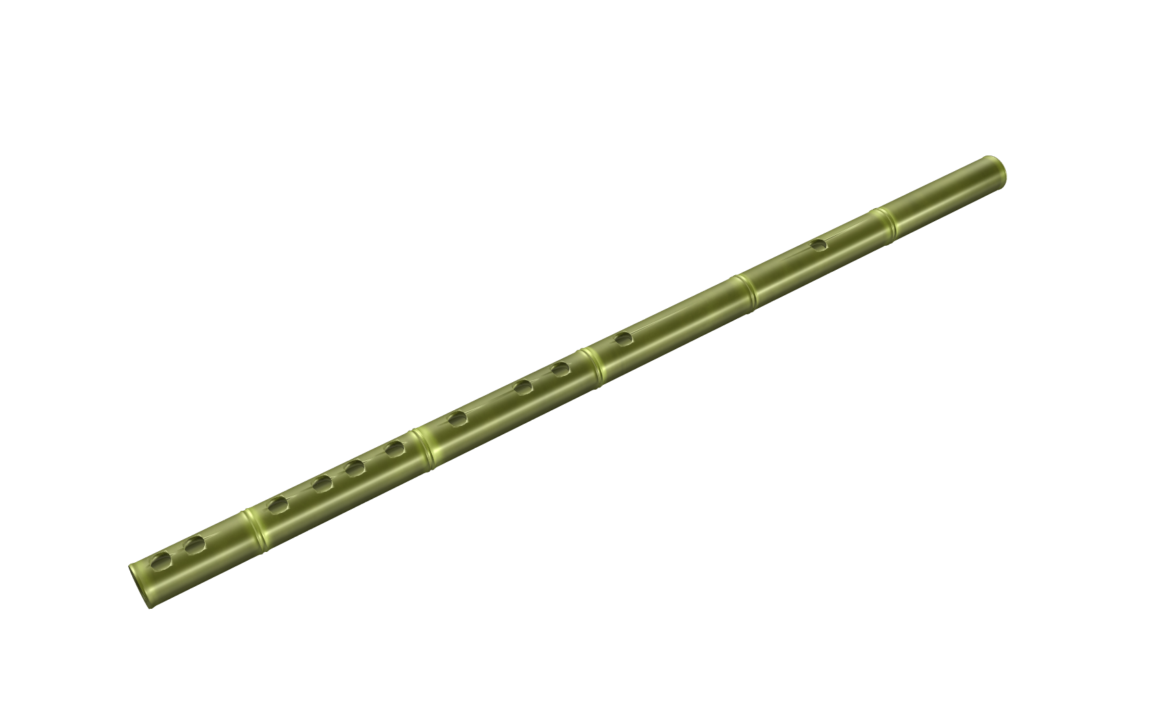 Green Bamboo Flute Transparent Png (black, gray, olive)