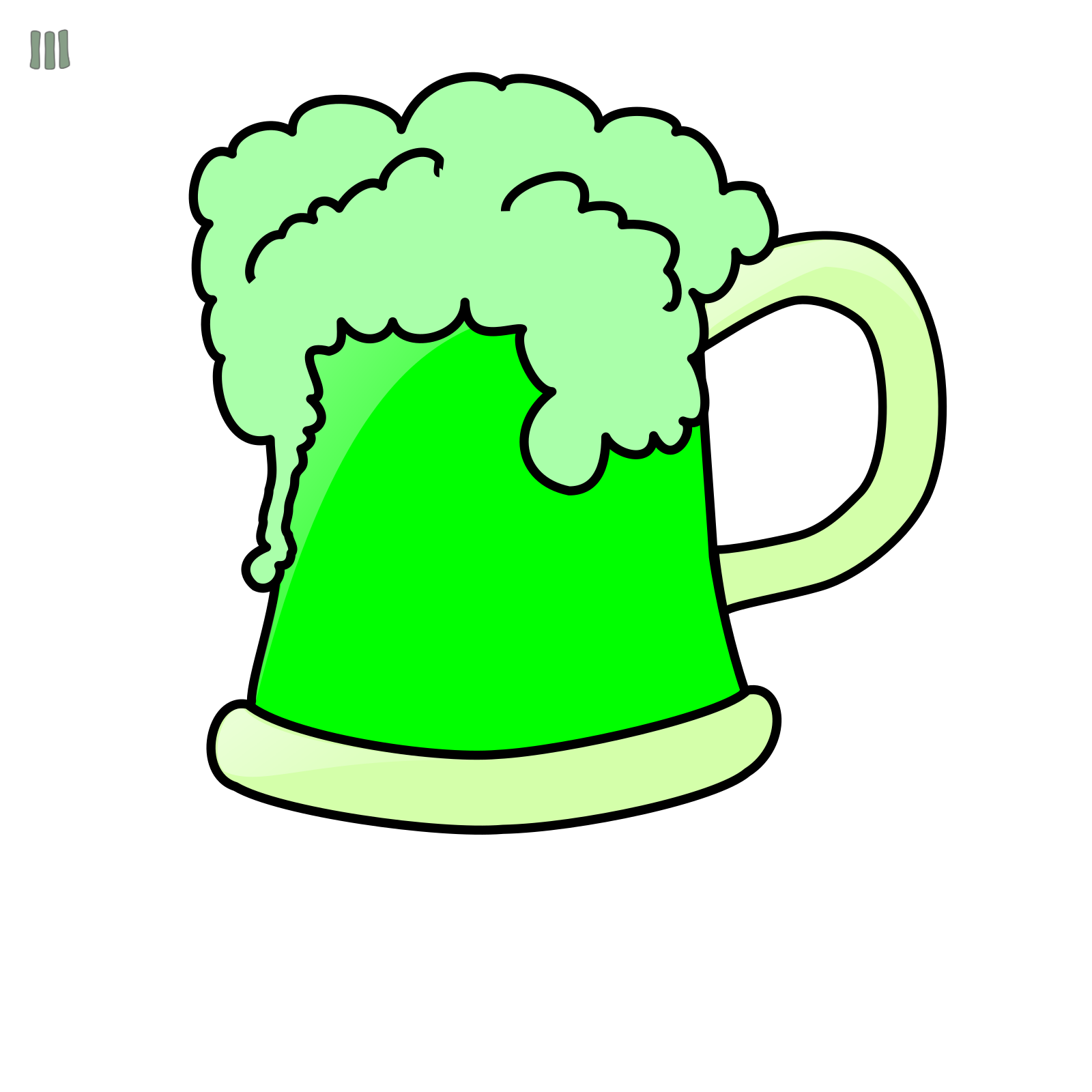 Green Beer Transparent Png (black, lime, mint)