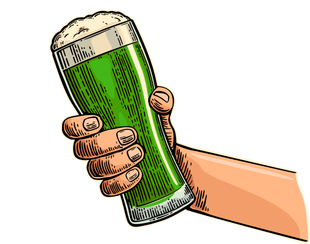 Green Beer Vector Png Pic (salmon, olive, white, black, silver)