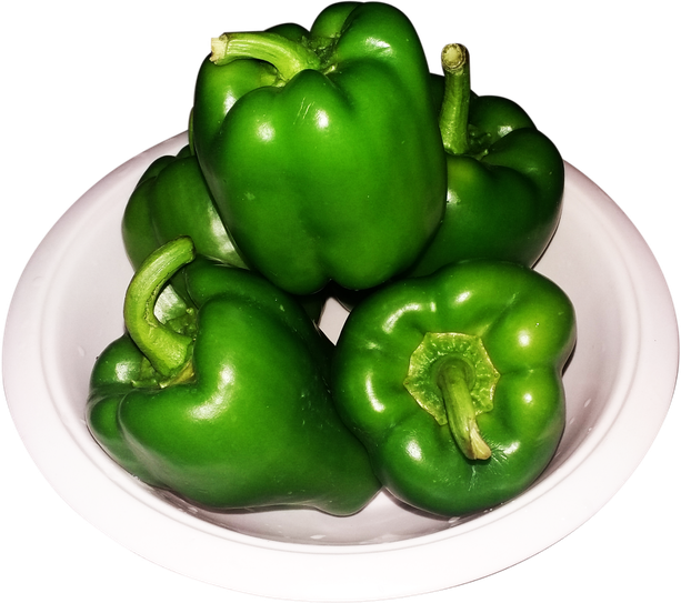 Green Bell Pepper Png File (black, white)