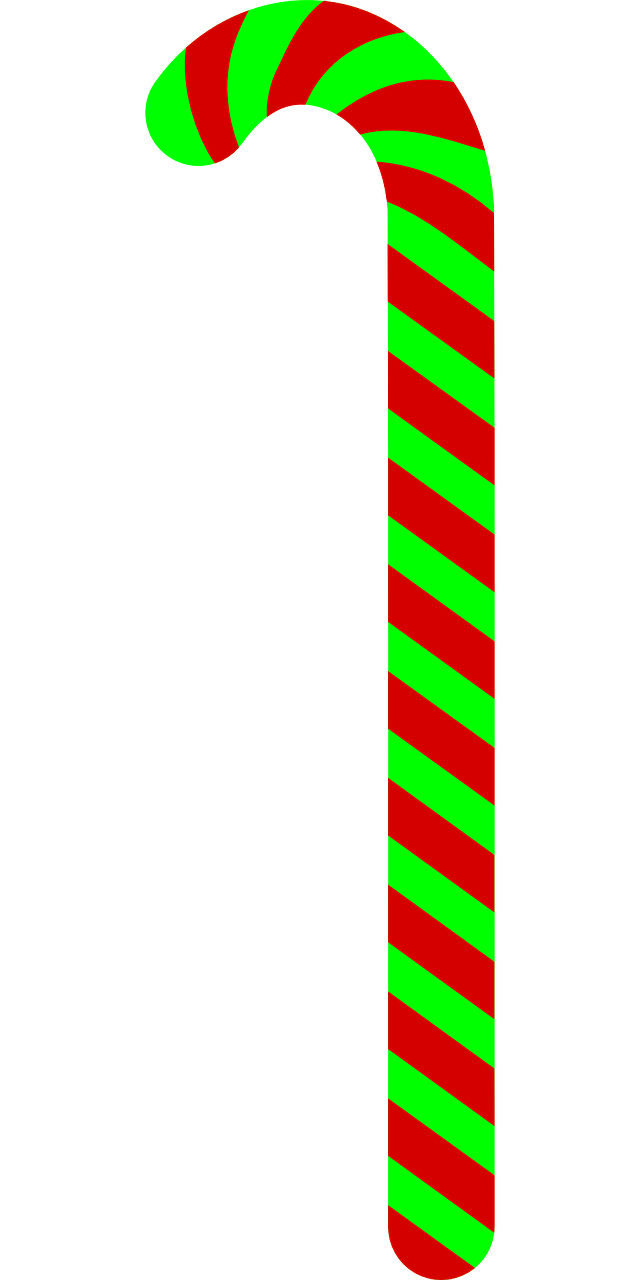 Green Candy Cane Png File (black, red, lime)