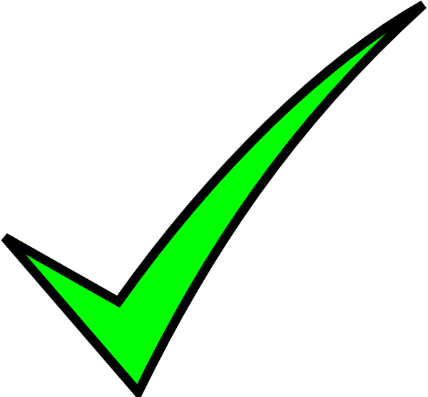 Green Check Mark Transparent Png (black, white, lime)