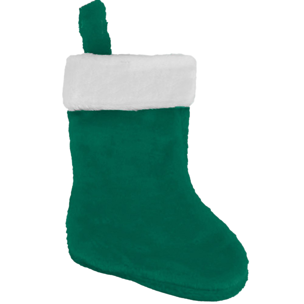 Green Christmas Stockings Transparent Background (silver, white, teal)