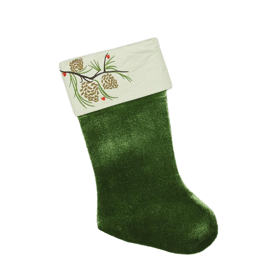 Green Christmas Stockings Transparent Png (black, beige)