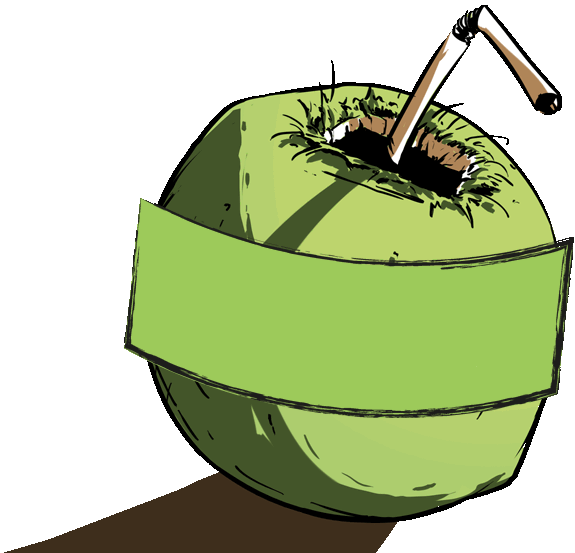 Green Coconut Png Image (white, gray, olive, black, silver)