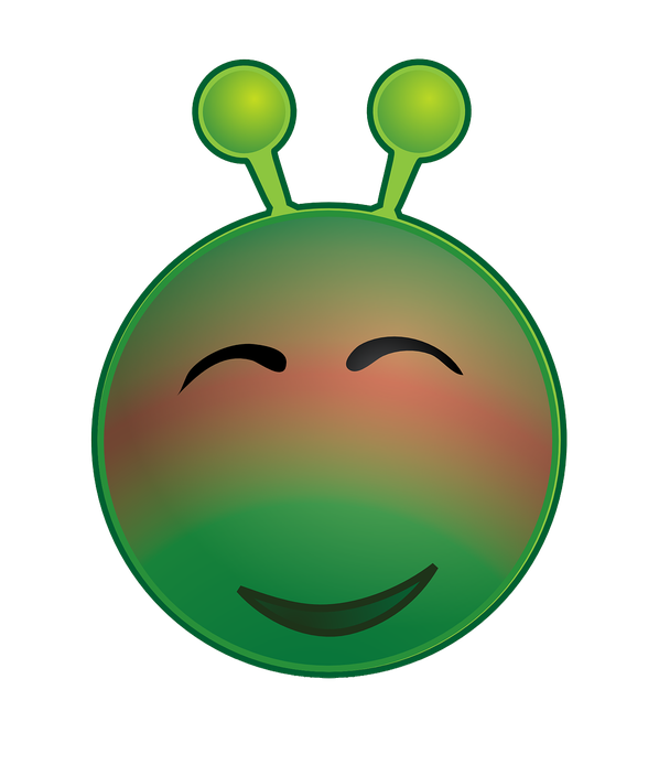 Green Crazy Alien Png Image (black, green)