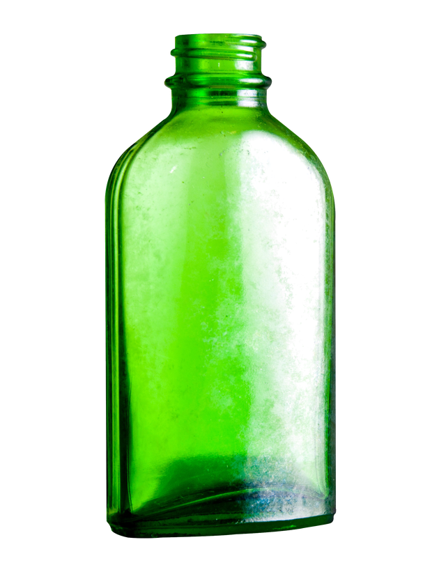 Green Glass Bottle Png Image (black, white, lime)