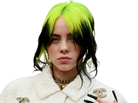 Green Hair Billie Eilish Png Clipart (black, beige)