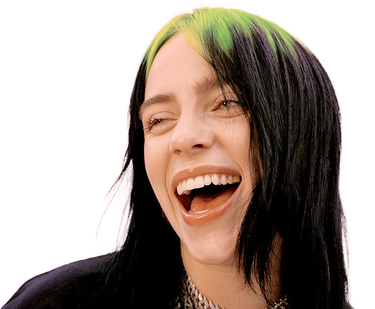 Green Hair Billie Eilish Png File (black)