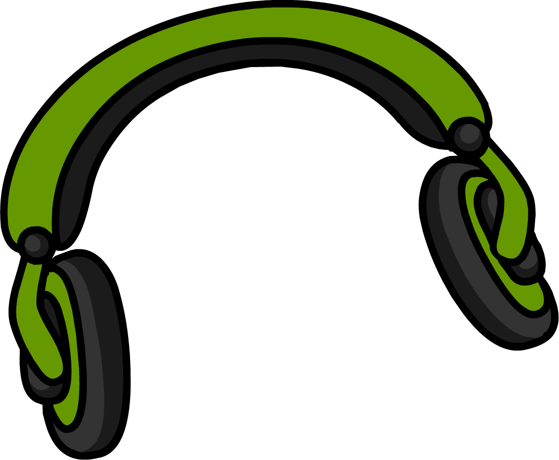 Green Headphones Clip Art Png (black, olive, white)