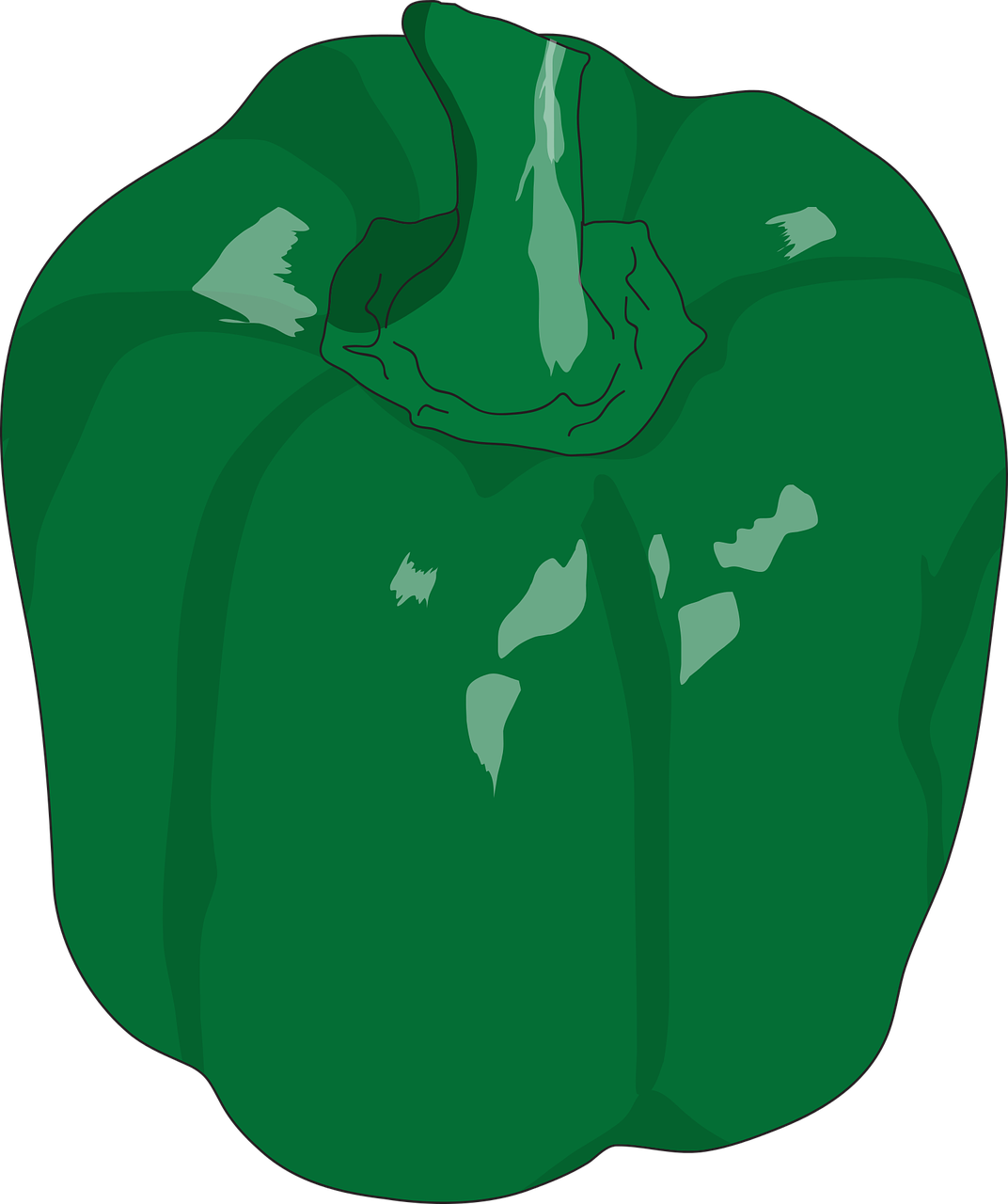 Green Pepper Png Clipart (black, green)